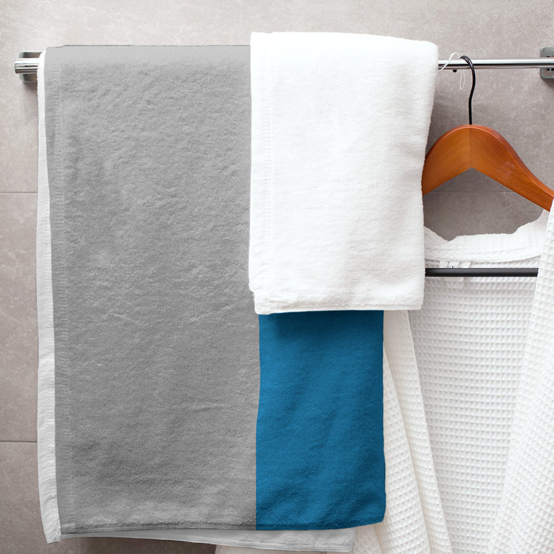 Microfiber Bath Towel, Carolina Football Stripes Gray / Blue
