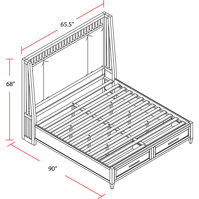 Bankhead Upholstered Storage Platform Bed, Queen