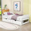 Lit plateforme simple en bois avec 2 tiroirs-2088973678