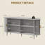 47" Sideboard Buffet Cabinet with Sliding Tambour Doors, Adjustable Shelves & Storage Cabinet for Kitchen, Dining Room-2015176107-2016593121