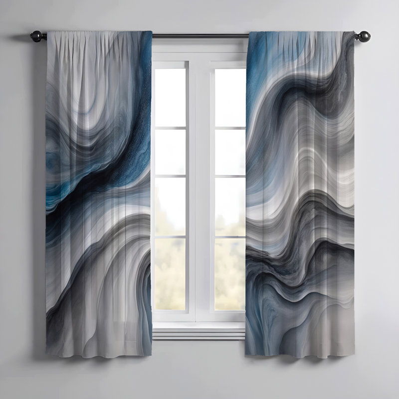 Paire de rideaux semi-transparents en polyester Dragorad, L 20 po x L 82 po