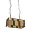 Mundelein 2 - Light Brown/Red/Cream Square/Rectangle Pendant