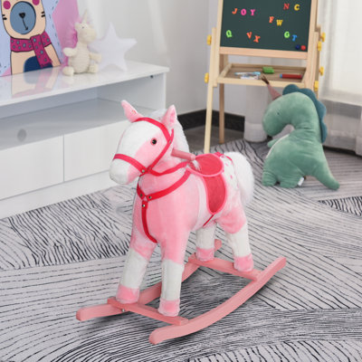 Kids Plush Pony Rocking Horse,wood