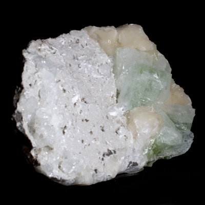 Apophyllite et stilbite sur calcédoine