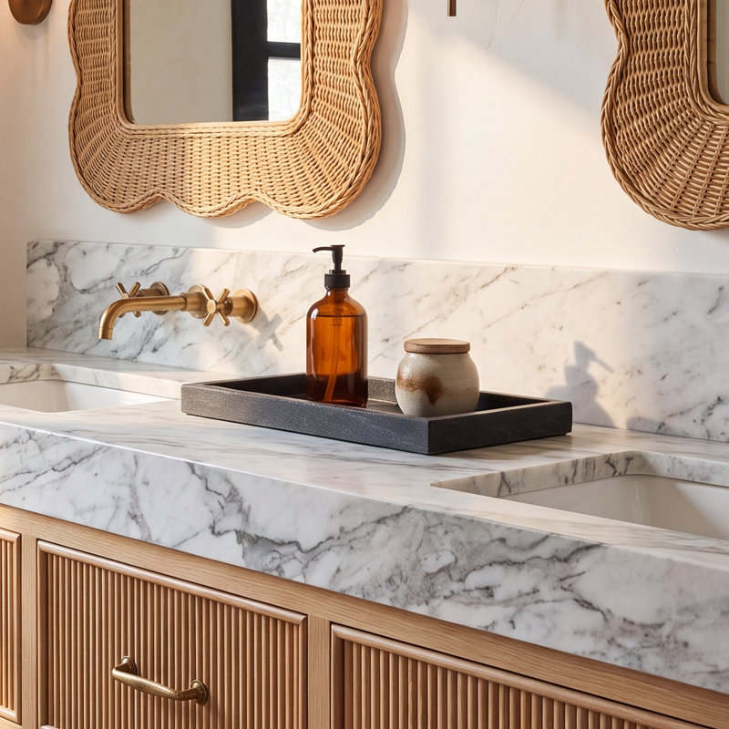 Pavlova Marble Bathroom Tray