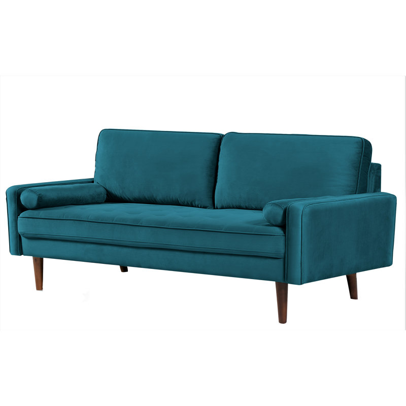 Causeuse Gerise, 100% polyester bleu verdâtre, H 33 po x l 70 po x P 31 po