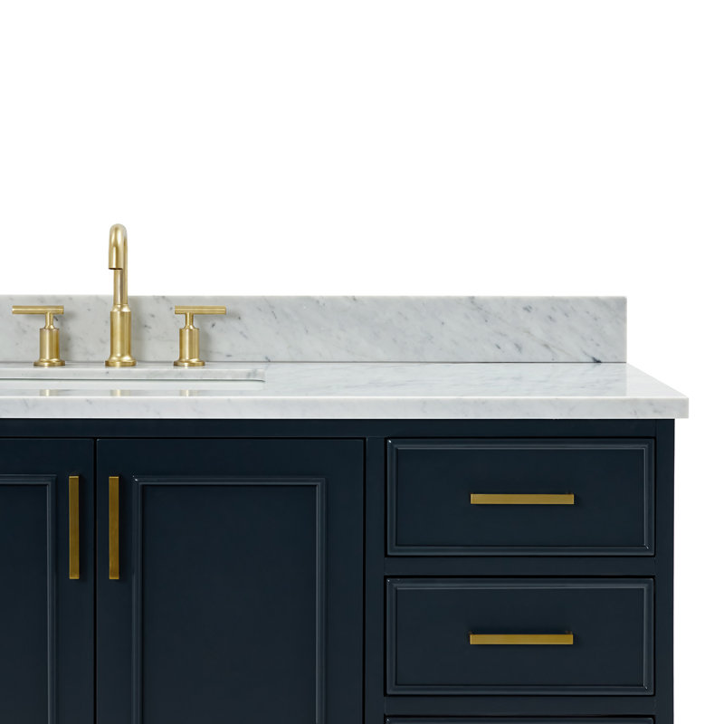 Meuble-lavabo simple avec plateau Abita 61, Bleu minuit