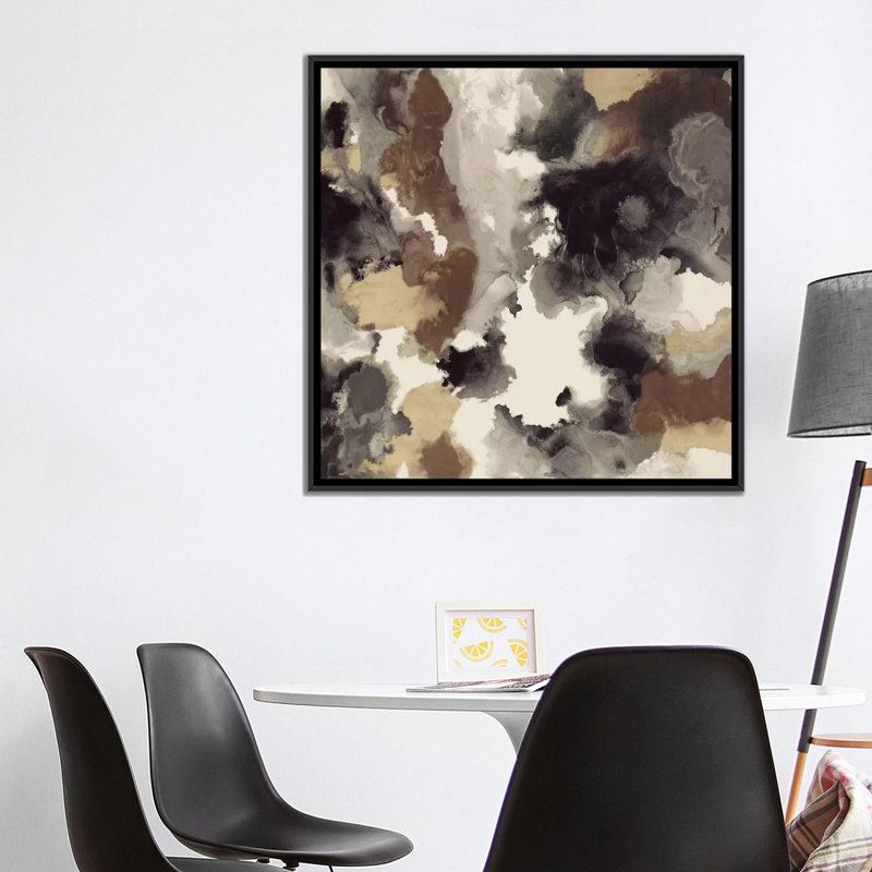 « satellite view », impression sur toile, H 18 po x l 18 po x P 1,5 po, Toile avec cadre noir, Pas de tapis