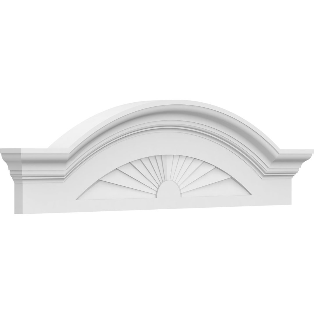 Segment Arch W/ Flankers Sunburst Architectural Grade PVC Pediment Ekena Millwork 