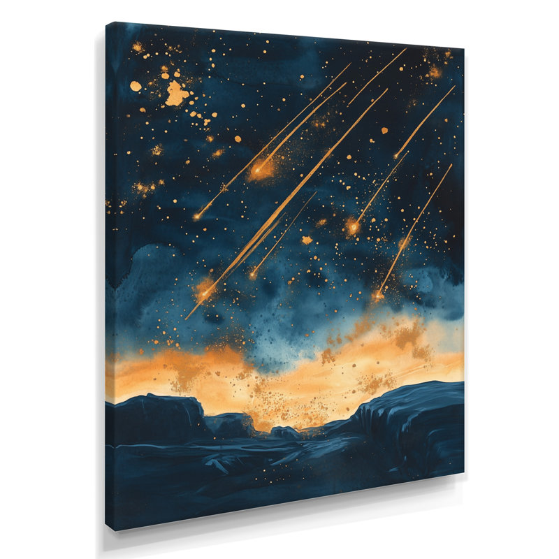 «Blue Weatherors Across Midnight II - Space», reproduction d'art encadrée, H 32 po x l 24 po, Toile tendue