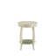 Table d'appoint à finition blanche antique avec tablette de rangement-1226454483