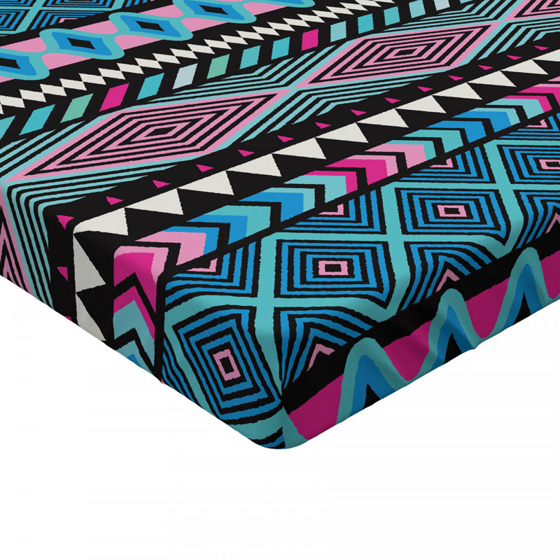 Microfiber Geometric Fitted Sheet, Full Fitted Sheet