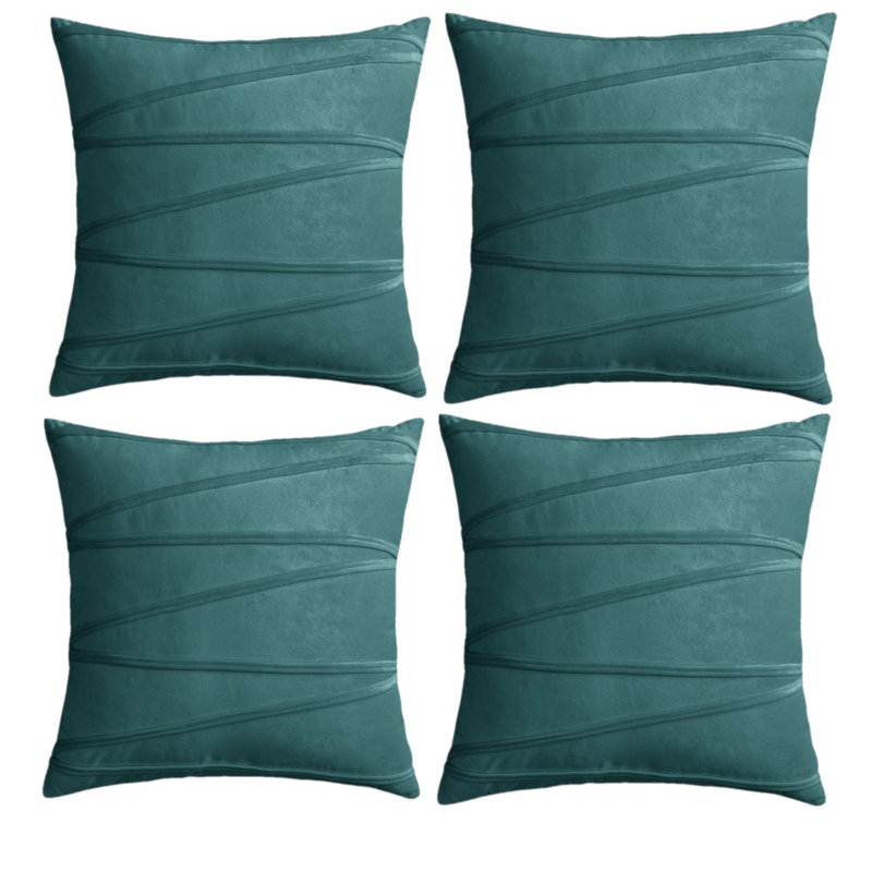 Housse de coussin carré en velours, 20 po x 20 po, Sarcelle