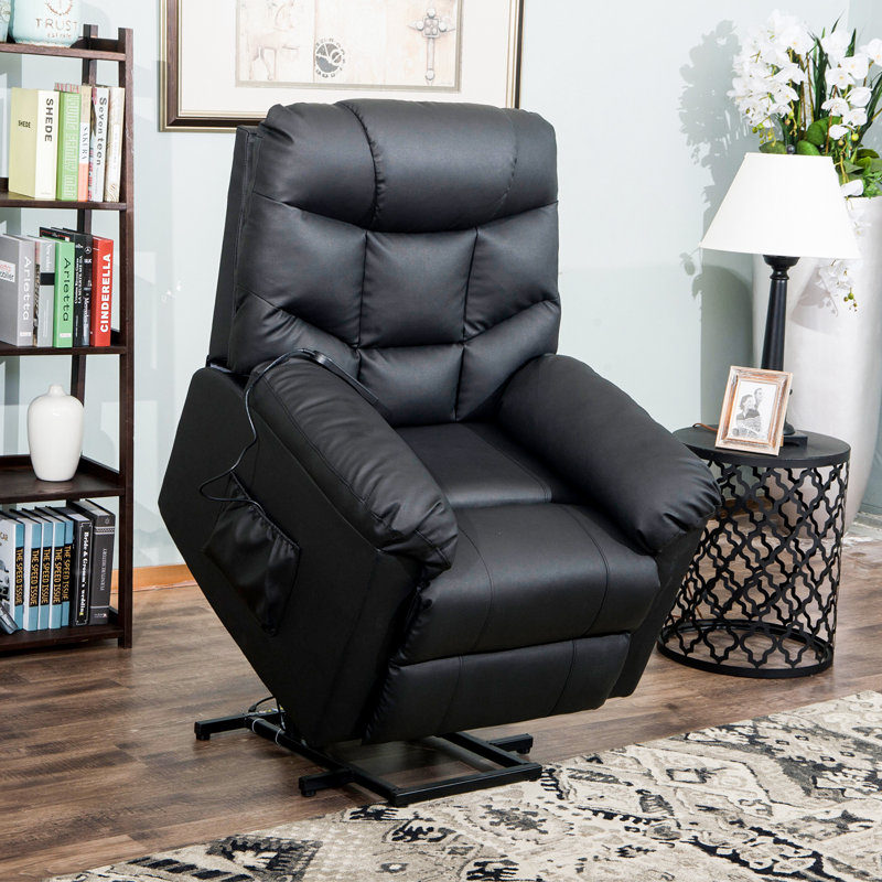 Fauteuil inclinable électrique lissée 33,5 po Liam, Noir