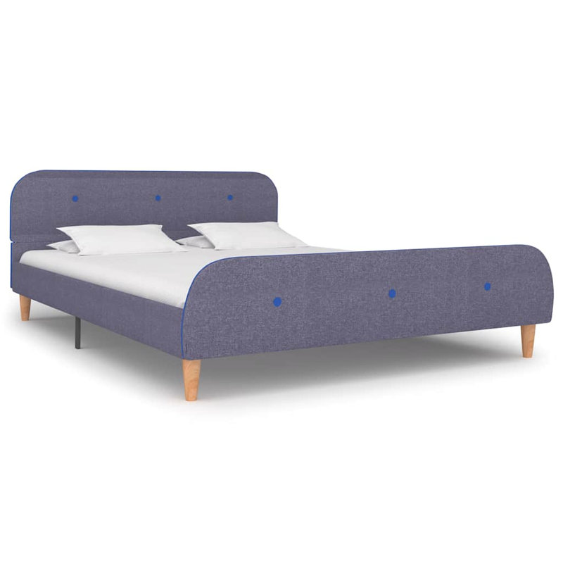 Alcaria Upholstered Bed, European Double (140 x 200cm), Light Grey