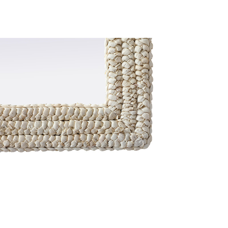Rectangle Cornhusk Mirror in Linen White, 42" x 27"