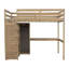 Lit mezzanine en bois avec garde-robe intégré-839359755