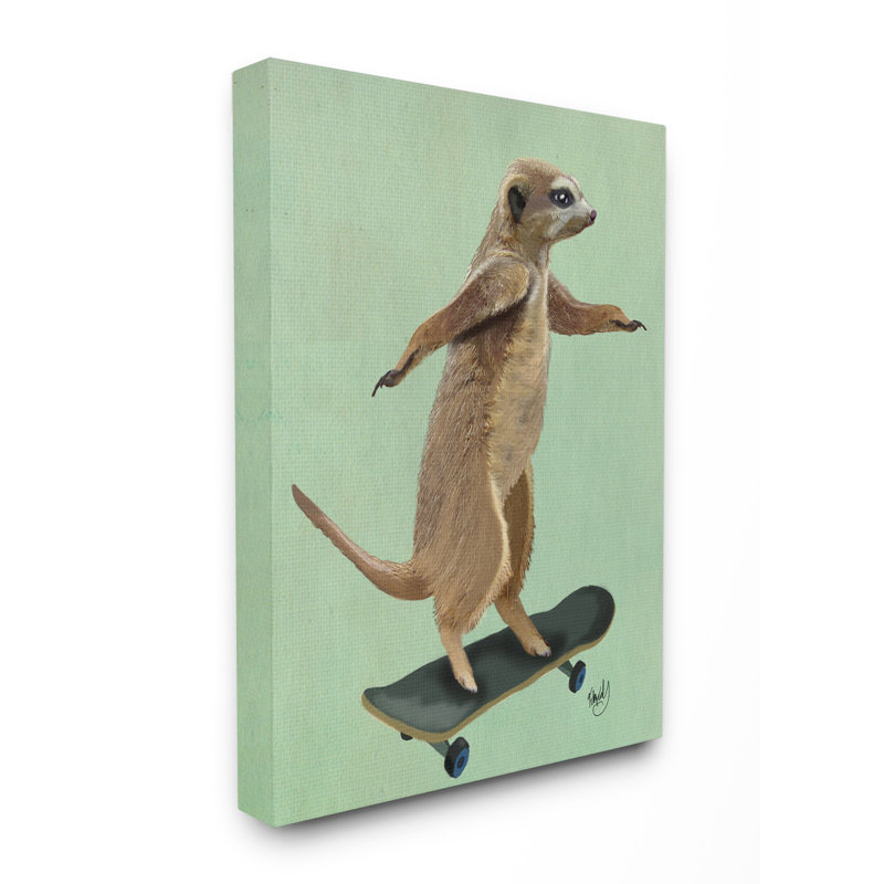 « suricate on ragement illustration », impression, Toile, H 40 po x l 30 po x P 1,5 po