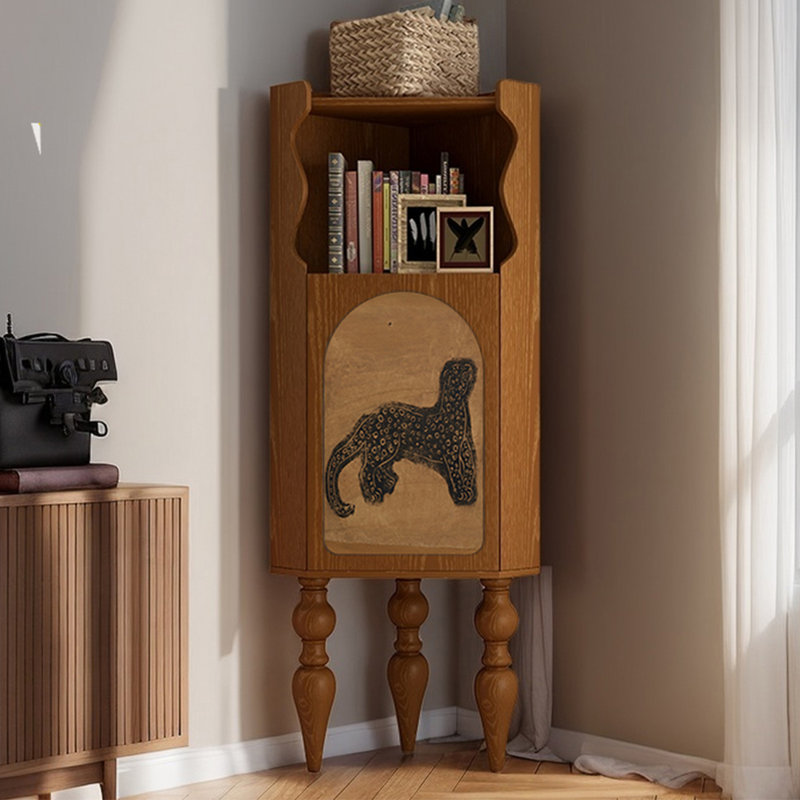 Modern multi-functional corner bookcase, Brown