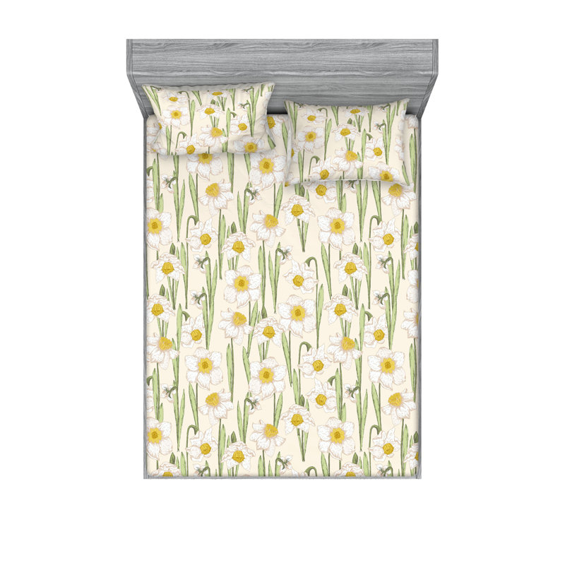Drap-housse et taie décorative Ambesonne, Ensemble de draps pour lit double avec 2 taies d'o