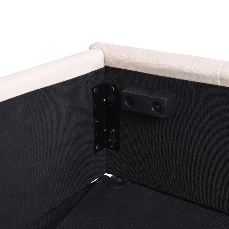 Lit escamotable avec rangement, Double, Beige