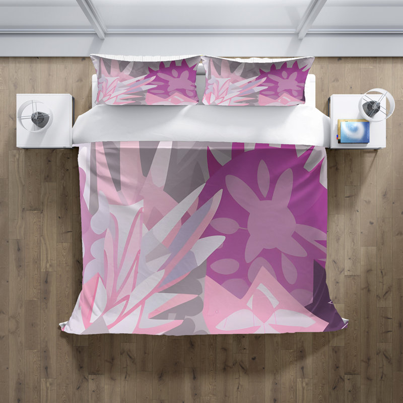 Polyester Floral Duvet Cover, Queen Duvet Cover + 2 Queen Shams