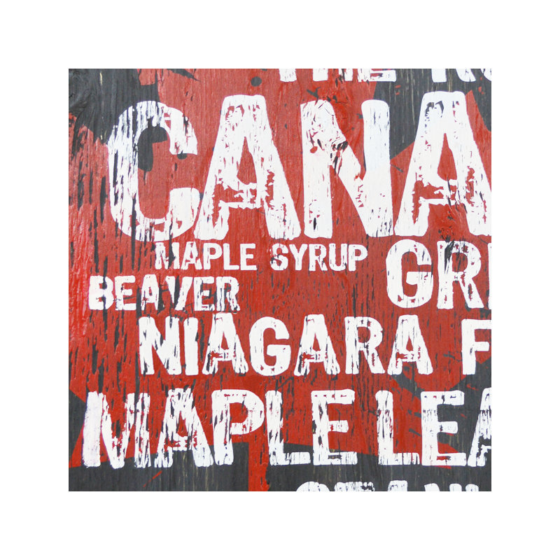 « oh canada », art textuel sur bois manufacturé