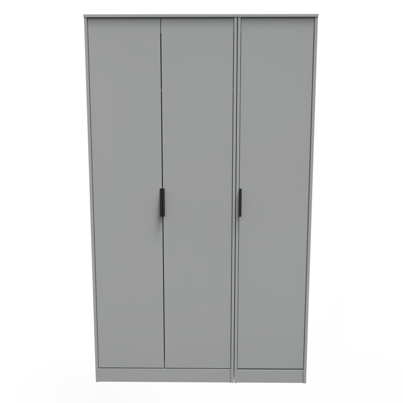 Fully Assembled 2 Door Wardrobe, 127cm H x 77cm W x 53.5cm D, Dusk Grey