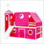 Lit mezzanine simple avec glissoire, tente rose et tour pour enfants - Design amusant et fonctionnel