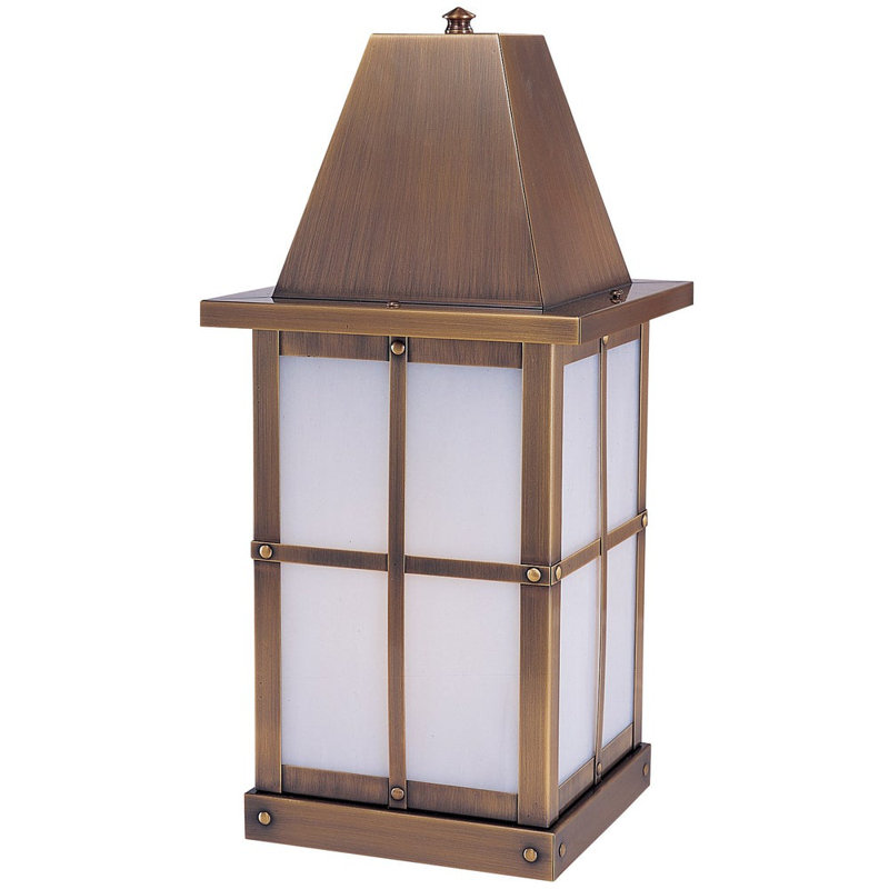 Hartford 1 - Light Pier Mount Light, 18.5" H x 8" W x 8" D, Pewter, Almond Mica