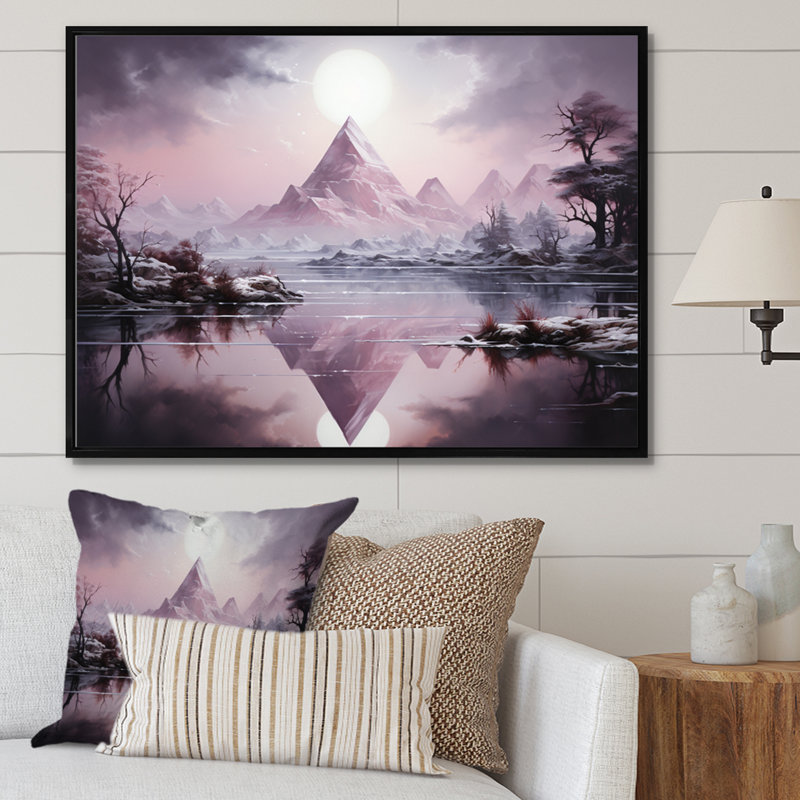 Pyramid Mystical Solitude - impression, H 34 po x l 44 po x P 1,5 po, Cadre flottant noir