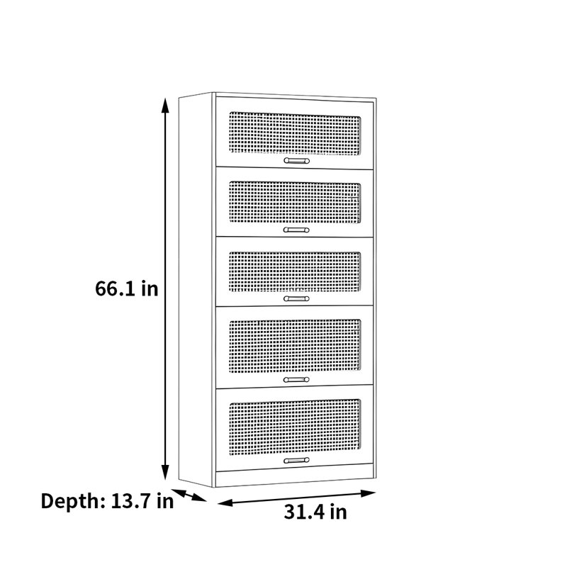 Rabehi, Brun, (5 tablettes) H 66,1 po x l 31,4 po x P 13,7 po