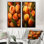 Ensemble de 2 reproductions d'art sur toile Earthy Umber