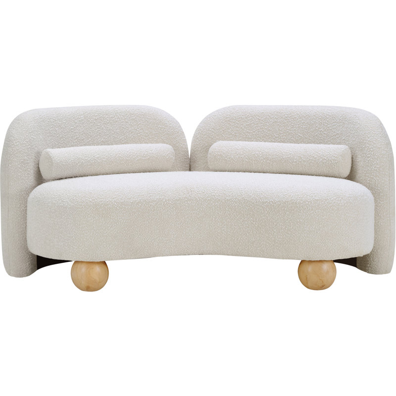 Causeuse Daphne, Tissu crème bouclé