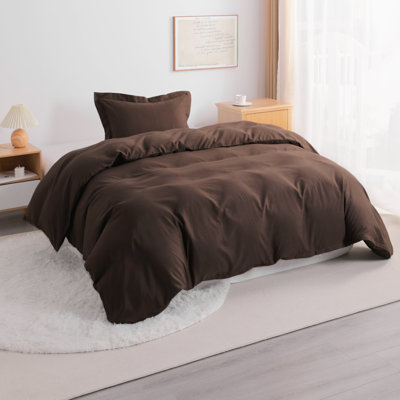 3 Pieces Duvet Cover Set, 100% Brushed Microfiber Comforter Cover Set with Ties - NTBAY