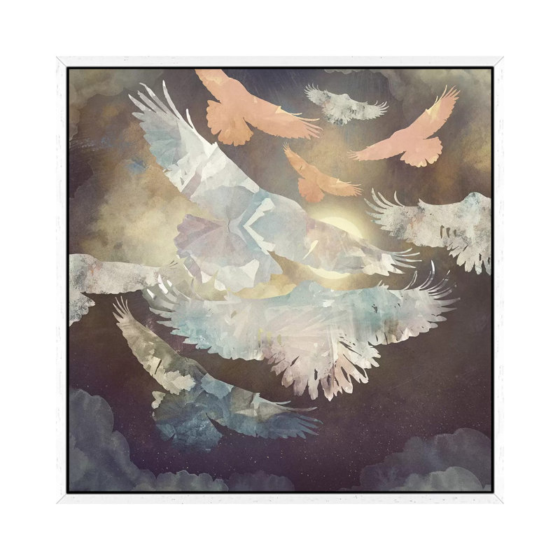 Moonlight Flight - Print on Canvas, 66.04 cm H x 66.04 cm W, White Framed