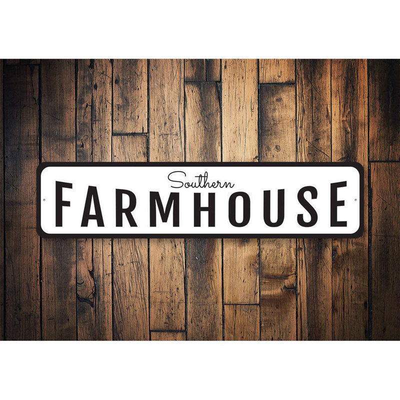 Enseigne en aluminium Southern Farmhouse, H 6 po x l 24 po x P 0,06 po