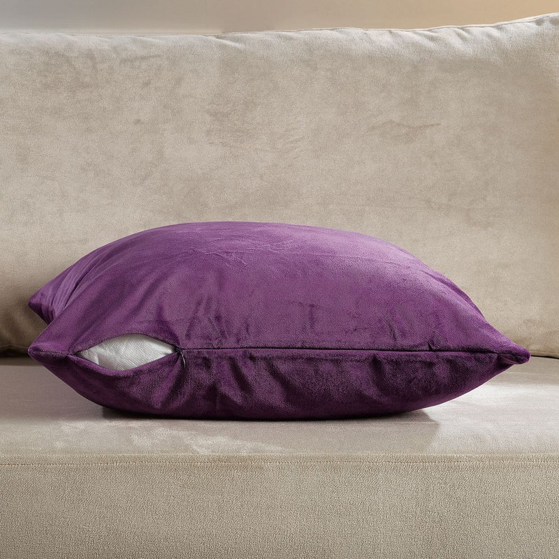 Housse de coussin en velours mat 1pc, Carré 24 po, Éminence