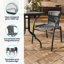 Table ronde en verre de 28 po avec bordure en rotin et quatre chaises empilables en rotin-1638490627