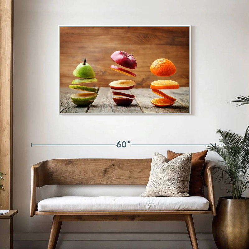Tranches de fruits, Cadre flottant blanc, 43 po x 29 po