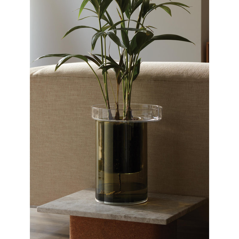 Balcony Round Glass Planter, 13.75" H x 10.25" W x 10.25" D
