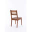 Chaise de salle à manger en rotin et cuir tissé à bandes, ensemble de 2