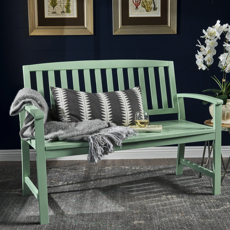 Banc d'intérieur/extérieur en bois menthe pour un look élégant, rendant l'extérieur plus attrayant