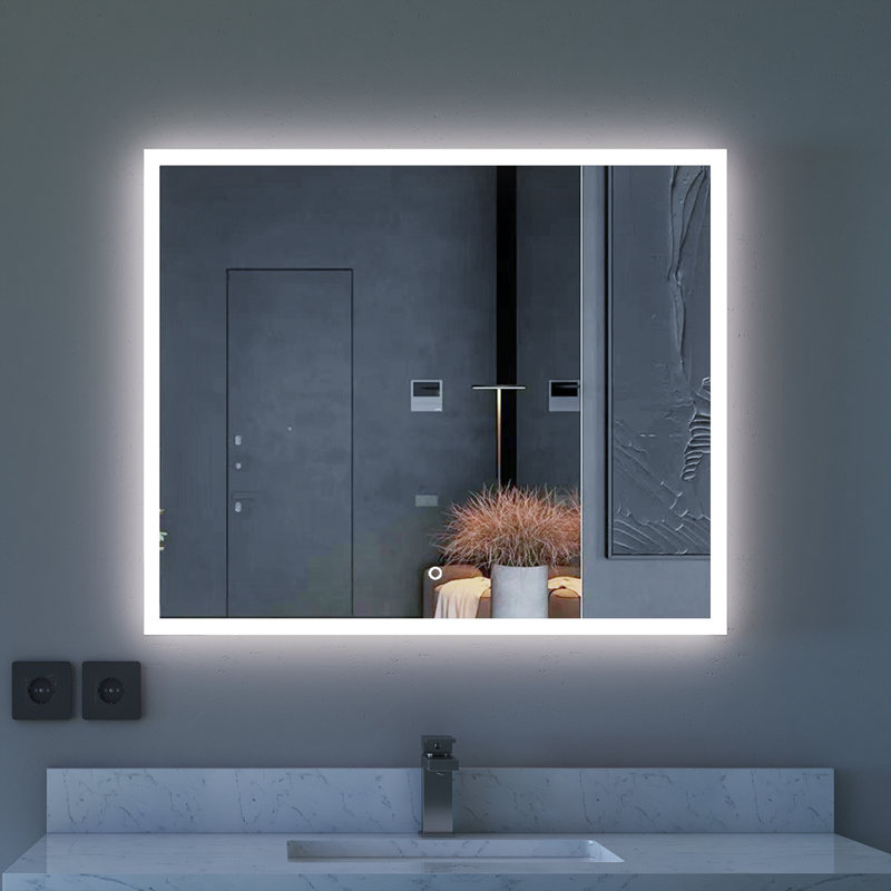 Wall Mounted Makeup LED Bathroom Vanity Mirror With Lights Backlit And Anti-Fog, 30"  x 36"