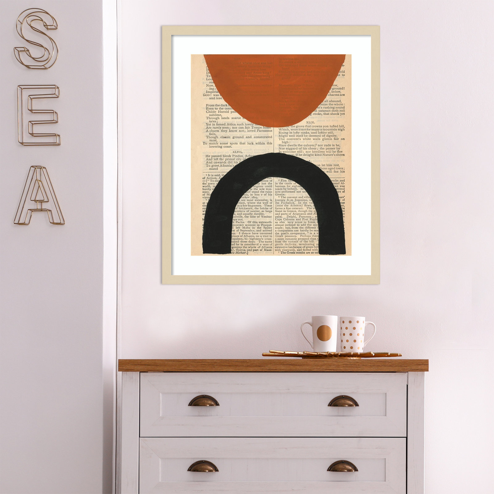 Modern Prose by W. Stramel, Black, 25" H x 21" W x 1" D