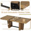 Ensemble de table de salle à manger extensible 6 pièces en bois pour 6 personnes, avec 1 banc, rallonge amovible de 18 po, 4 chaises rembourrées, patins réglables, pieds en tréteaux, facile à assembler-941760-941762