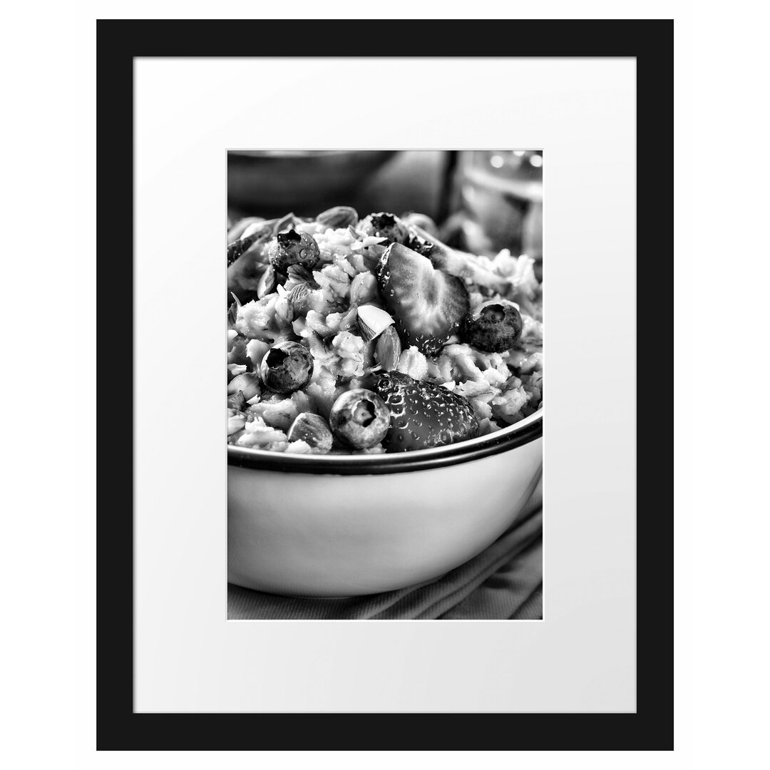 Gerahmtes Poster Porridge - Haferbrei mit Beeren