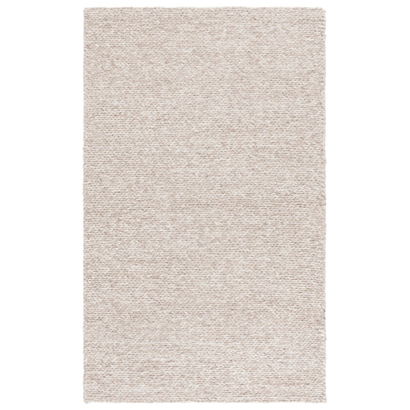Natura Hand Woven Wool/Viscose/Cotton Rug in Beige/Taupe, Rectangle 6' x 9'