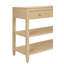 Three Drawer Console With Two Open Shelves In Natural Grasscloth With Polished Brass Knobs-938221114