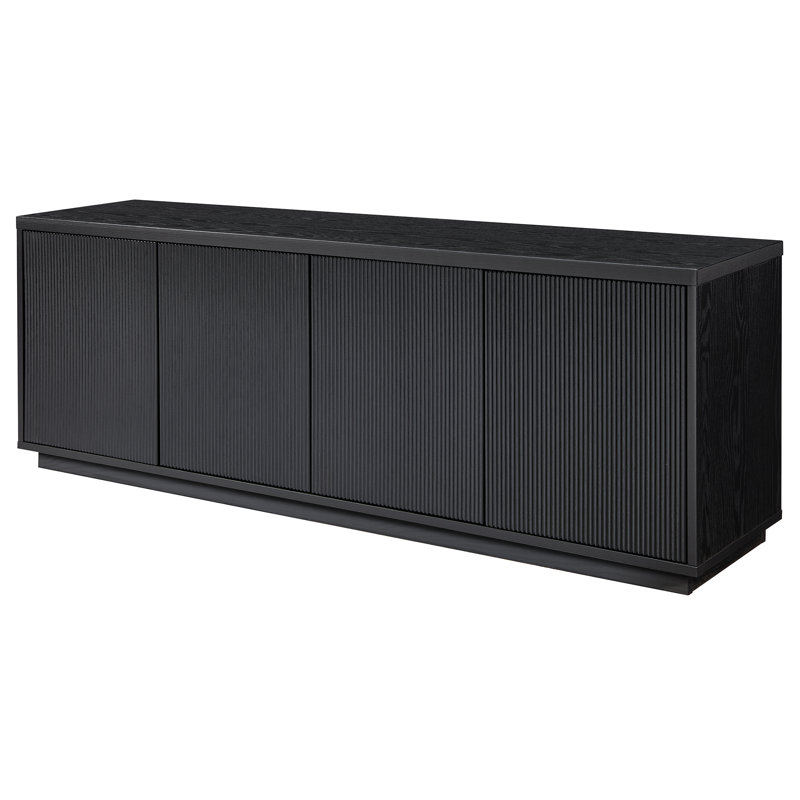 Hanson Unfinished TV Stand for TVs up to 75", Black Grain